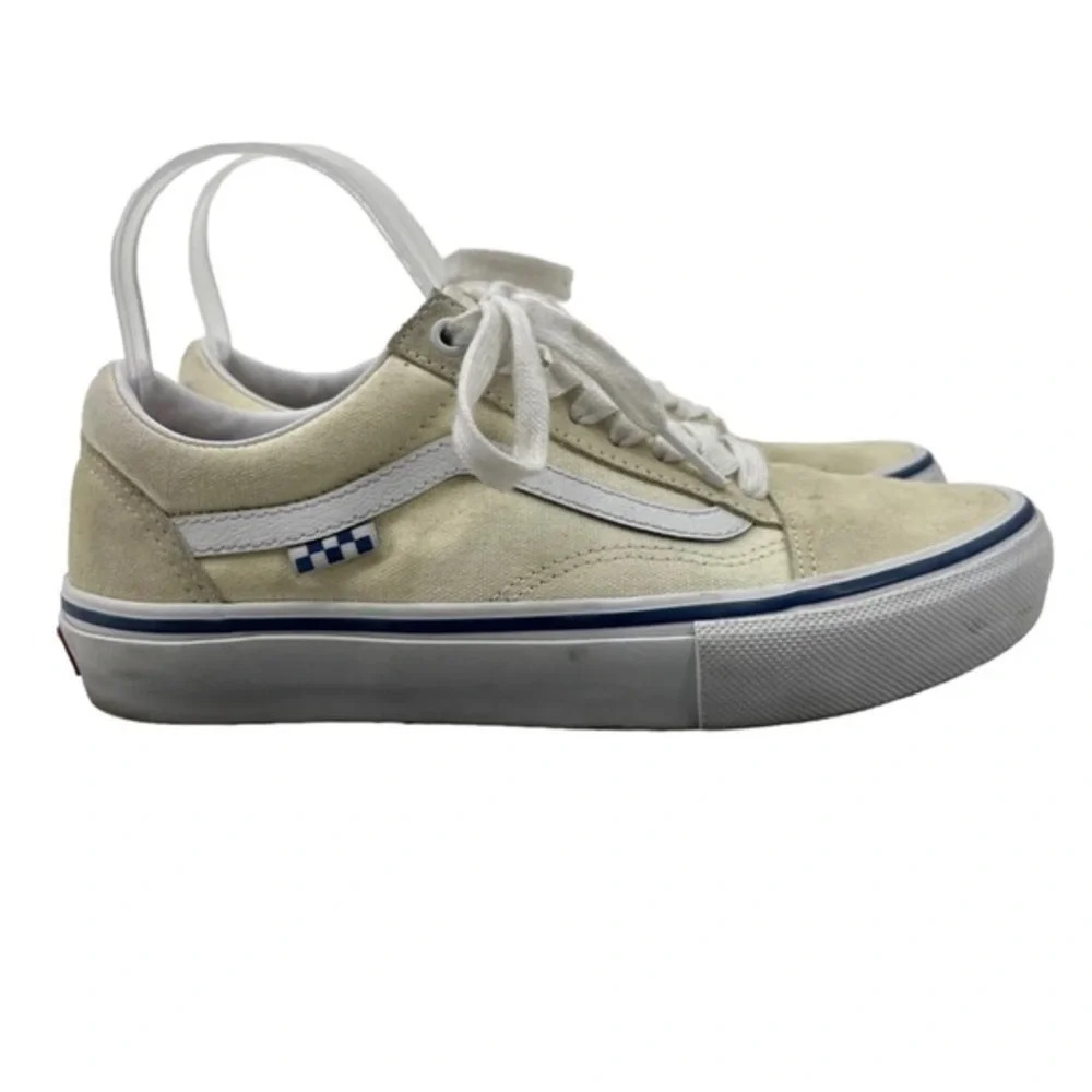 Vans Shoes Cream Suede Canvas Low Top Skate Skateboarding Sneakers Womens 6.5 M5